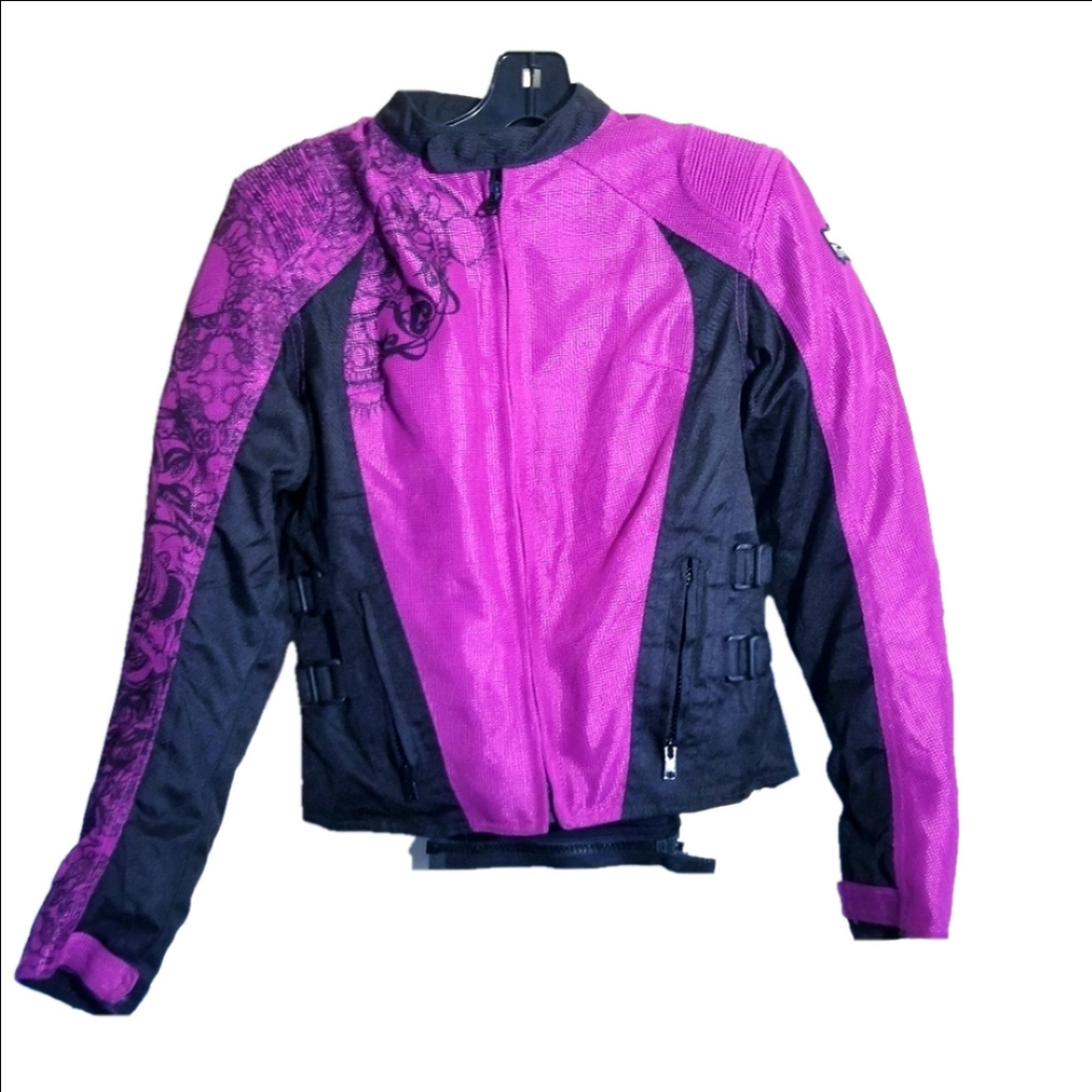 Speed & Strength Motorcycle Biker Jacket Protective Heavy Purple Black Fitted XS
